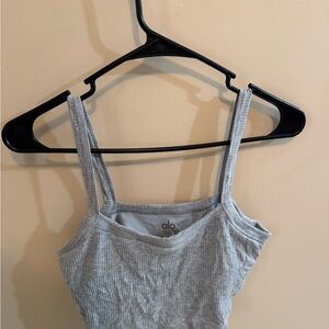 ALO Yoga Heather Gray Ribbed Tank